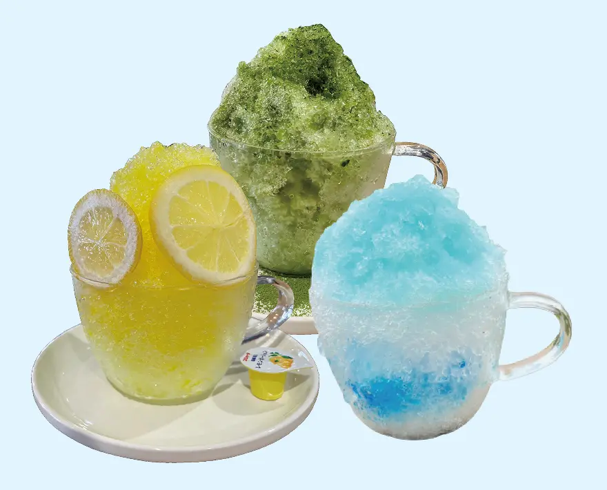 かき氷(抹茶・レモン・夏色ブルー)